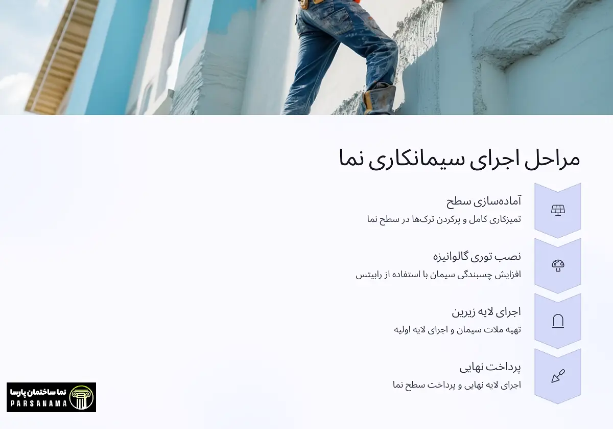 مراحل اجرای سیمانکاری نما